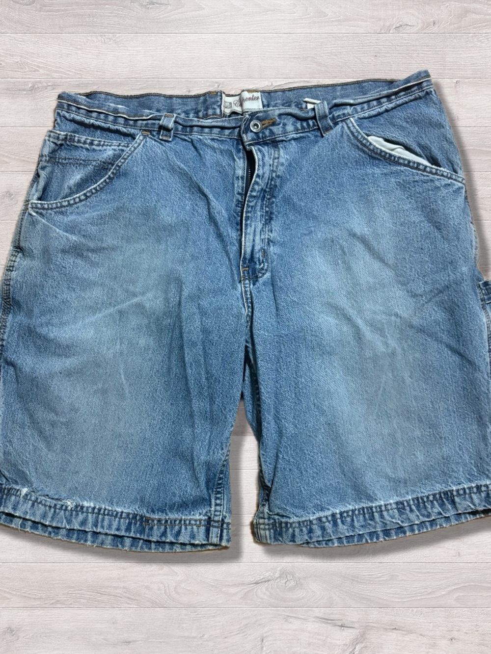 Vintage 90s Faded Glory Carpenter Denim Shorts Jorts Dadcore 38 Dad